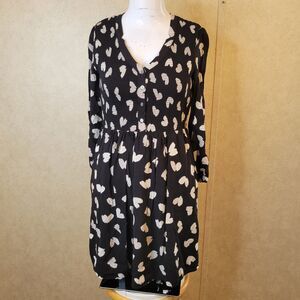 Maeve Anthropologie XS women dress stretch lining pockets texture button ribbed